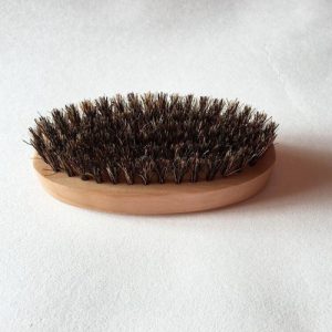 Men's Natural Boar Bristle Beard Moustache Brush With Round Wood Handle